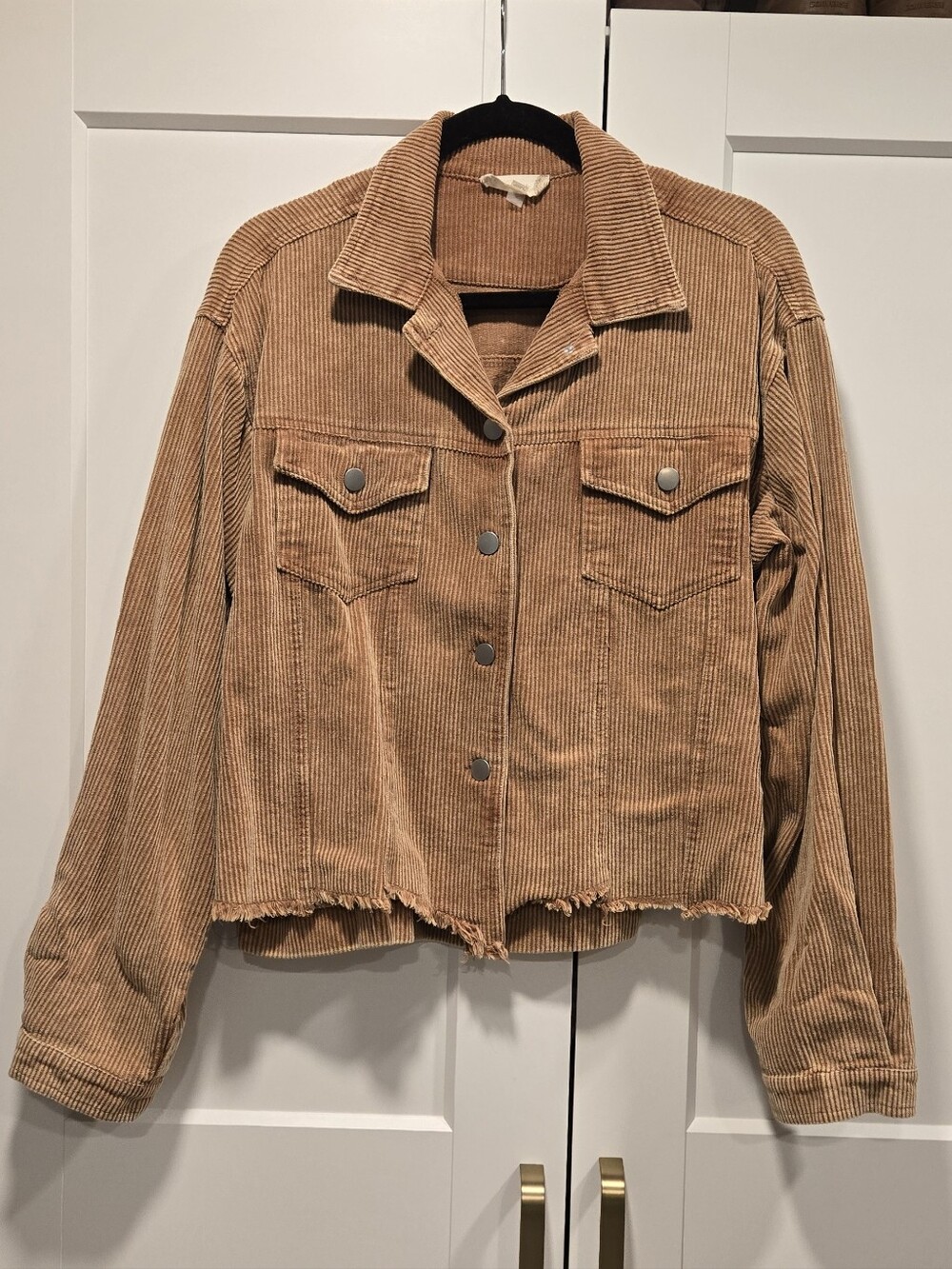 Altar'd State Camel Corduroy Button-Front Jacket
